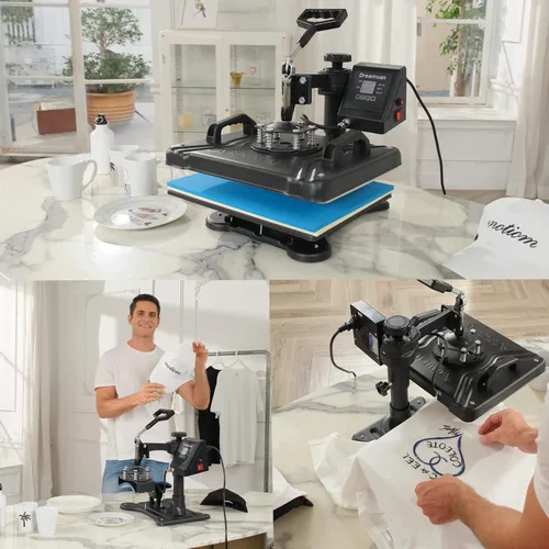 Miniatura 8 de Máquina de presión de calor 8 en 1 para camisetas, máquina profesional de transferencia de calor de 12" X 15", máquina de sublimación multifuncional