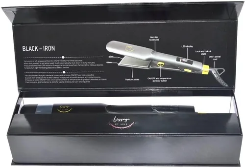 Miniatura 5 de Plancha de pelo profesional de 1.5 pulgadas, plancha plana de titanio ajustable hasta 450 °F
