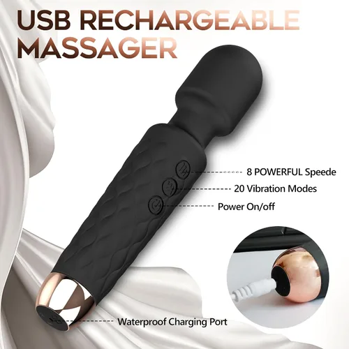 Miniatura 5 de Masajeador personal, masajeador inalámbrico de mano, potente combinación, impermeable y portátil, distancia de estrés mágico, adecuado para dolor