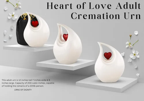 Miniatura 2 de Urna de Cremación Corazón de Amor para Cenizas Humanas – Hermosa Urna Conmemorativa para Adultos – Urna Decorativa para Seres Queridos – Urna