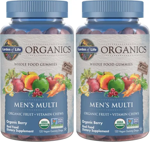 Miniatura 9 de Garden of Life Organics - Gomitas de vitaminas para hombre, sabor bayas, certificado orgánico, sin OMG, veganas, Kosher Complete Multi - Metil B12