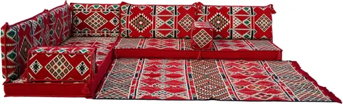 Miniatura 18 de arabicsofa Juego de sofás árabes tradicionales en forma de L - Sofás seccionales marroquíes - Asientos Majlis orientales para sala de estar
