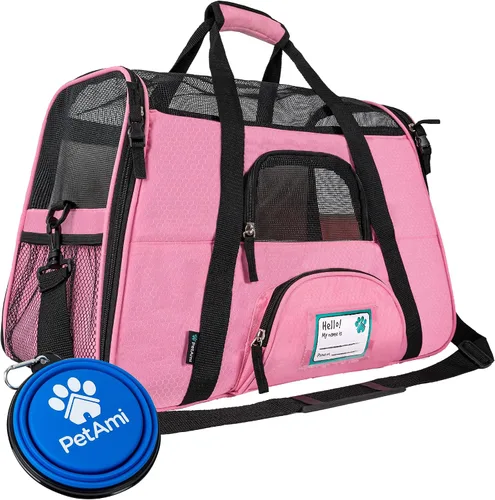 Miniatura 16 de PetAmi Transportador de mascotas aprobado por aerolíneas para gatos, transportador de perros de lados suaves para perros pequeños, suministros