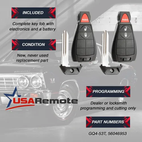 Miniatura 3 de Llavero compatible con Jeep Cherokee / Ram Pickup 2013-2018 llave inteligente sin llave (GQ4-53T), juego de 2
