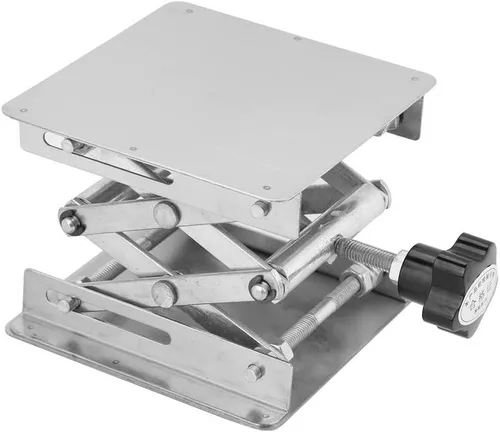 Miniatura 8 de Gato de tijera de laboratorio, 3.9 x 3.9 pulgadas, soporte de elevación de laboratorio de elevación de acero inoxidable, soporte de tijera, control