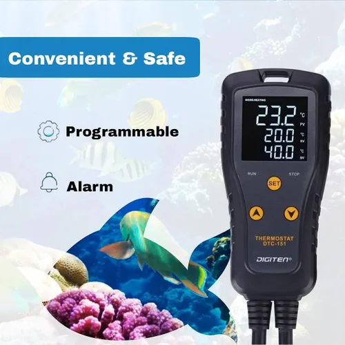Miniatura 4 de DIGITEN DTC151 Termostato enchufable de controlador de temperatura 110V 15A, controlador digital de temperatura de salida para esterilla térmica