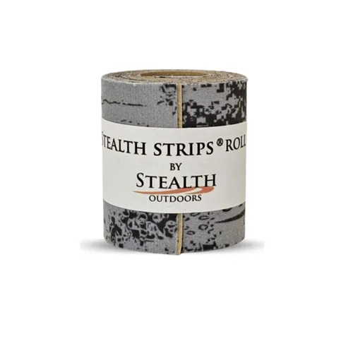 Stealth Strips Cinta silenciadora de camuflaje gris | Tela silenciadora autoadhesiva | Ideal para silenciar todo tu equipo de caza de metal y