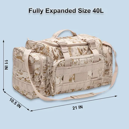Miniatura 5 de AB Tactical Series Duffle Bag Gym Travel Senderismo y Trekking Bolsa de deportes Bolsa de caza y pesca, Desert Digi Camuflaje 2, Bolsa de lona