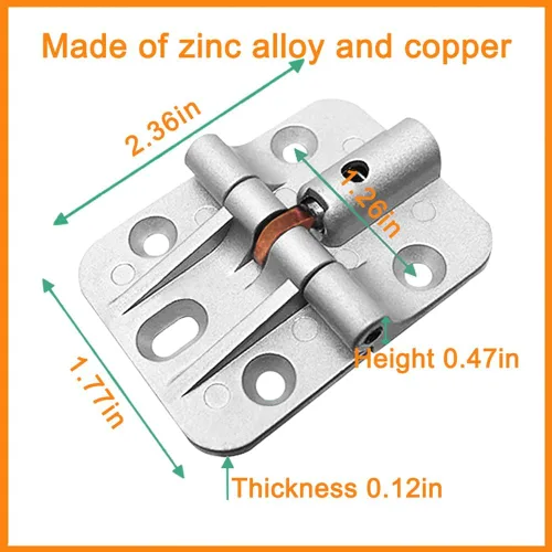 Miniatura 5 de Herrajes de puerta plegables, bisagras de bloqueo de 180 grados, paquete de 2 Zinc alloy torque hinges adjustable locking hinges 180 degree