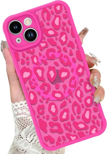 Miniatura 22 de KANGHAR - Funda para iPhone 11 [Compatible con Magsafe] Patrón estampado de leopardo Lindo guepardo Funda protectora magnética para niñas, mujeres