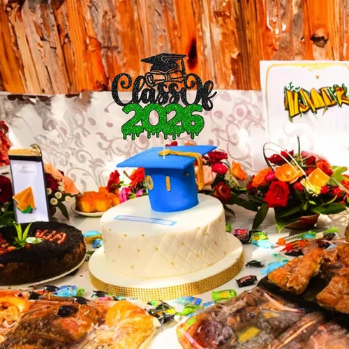 Miniatura 5 de 1 pieza de decoración de pastel de graduación 2023 con purpurina de felicitaciones 2023 para pastel de graduación 2023 temática de graduación