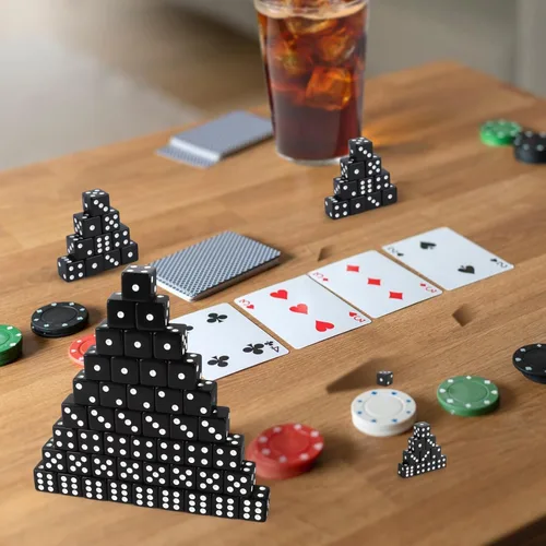 Miniatura 4 de Juego de 100 dados de casino estándar de 0.631 pulgadas, juego de dados acrílicos a granel de 6 caras para actividades de mesa, juegos temáticos