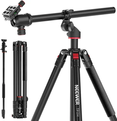 Miniatura 10 de NEEWER Trípode Horizontal de 73.6" con Columna Central Multiángulo, Cabezal Esférico y Plataforma de Eje Central, Trípode Monopie de Cámara