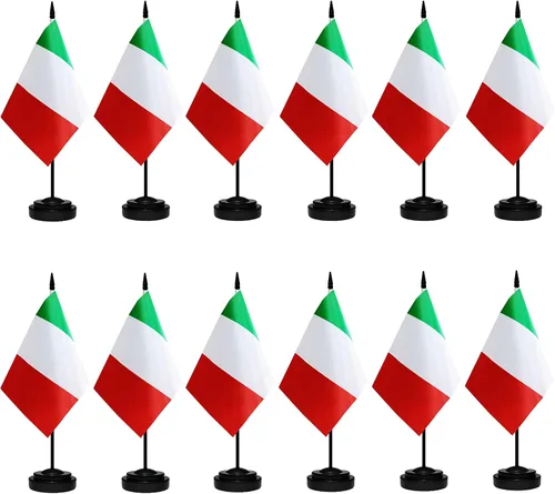 Miniatura 36 de Banderas de México - Juego de banderas mexicanas de escritorio, pequeña bandera de mesa de México con poste negro de 13 pulgadas, base negra y parte