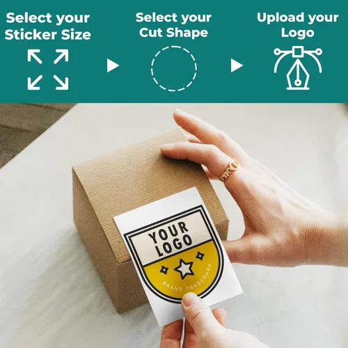 Miniatura 3 de EGD Etiquetas adhesivas de vinilo personalizadas (paquete de 120), nombre de texto, imagen, foto, ideal para startups, restaurantes de entrega