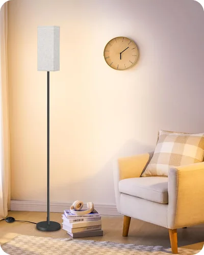 Lámpara de pie de 64.6 pulgadas, poste con interruptor de pie, pantalla de lámpara de pie moderna, lámpara minimalista independiente (bombilla no