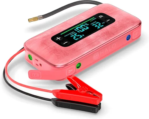 Miniatura 12 de HALO Bolt Ultimate 3 arrancador de batería de auto portátil Compresor de aire de 130 PSI, banco de energía USB de 55.5Wh, pantalla grande, faro