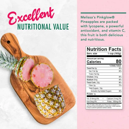 Miniatura 2 de Melissa's Produce Pinkglow® Piña - Piña fresca y naturalmente rosa con sabor tropical dulce - Repleta de licopeno y vitamina C - Cultivada en Costa