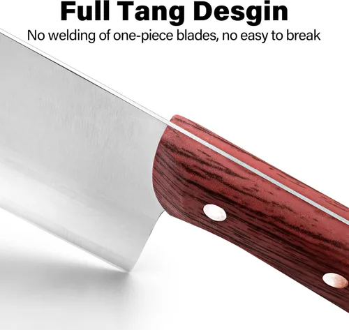 Miniatura 4 de TJ POP Cuchilla China de Chef, Cuchillo de Acero Inoxidable de 7.5 Pulgadas con Mango Ergonómico, Cuchillo de Cocina Ultra Afilado para Hogar