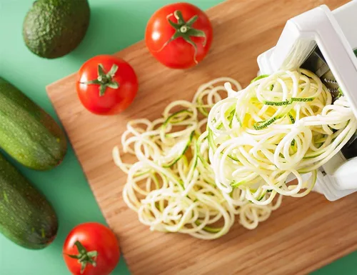 Miniatura 7 de Cortador de verduras de 5 cuchillas Spiralizer, el más fuerte y resistente, ideal para hacer pastas y espaguetis de verduras para comidas bajas