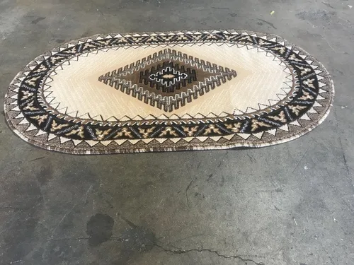 Kingdom South West - Alfombra ovalada de nativos americanos, diseño bereber beige, D143 (3 pies x 4 pies 7 pulgadas, ovalada)
