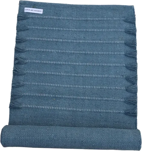 Miniatura 11 de Jaipur Art & Rugs - Alfombra de yoga de algodón, respetuosa con el medio ambiente, tejida a mano, gruesa (0.945 x 2.835 x 0.197 in)