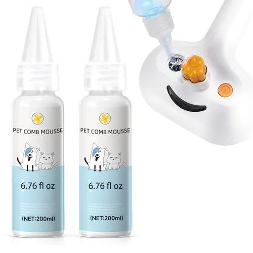 Miniatura 17 de Juego de cepillos de vapor para mascotas 3 en 1 para perros y gatos, peine de aseo con aerosol, herramienta de desfurado, depilación asistida por
