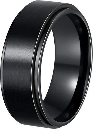 Miniatura 19 de Anillos giratorios para hombres y mujeres, anillos de ansiedad para hombres, anillos de cadena para adultos, anillos de titanio y acero Negro azul