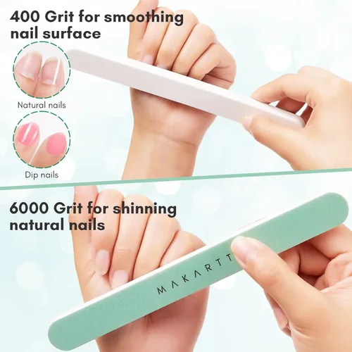 Miniatura 3 de Makartt Tampón de uñas: lima de uñas extra fina de grano 400/6000, pulidor de uñas y kit de brillo para uñas naturales y acrílicas, fácil