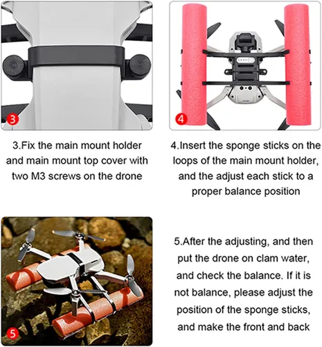 Miniatura 7 de Tren de aterrizaje flotante de agua y tren de aterrizaje pierna ajuste para DJI Mini 2 SE/Mini 2 extensor plegable accesorios para drones
