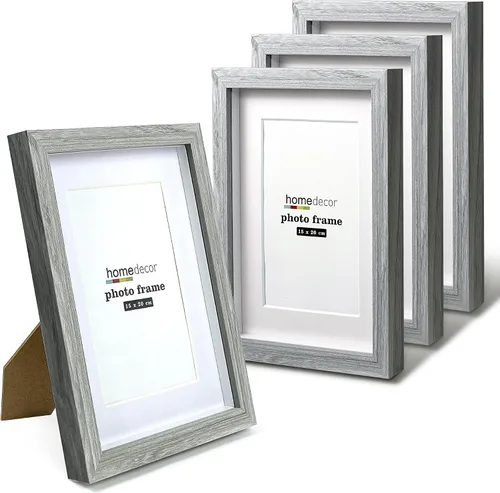 Miniatura 14 de Marco Shadow Box, juego de 4 portarretratos para pared, marcos de fotos rústicos de madera de granja con vidrio templado para galería de pared