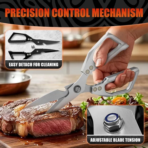 Miniatura 6 de Poultry Shears Heavy Duty Set of 2 – 3Cr13 Stainless Steel Style of Japanese Kitchen Scissors for Food, Detachable & Dishwasher Safe – Poultry