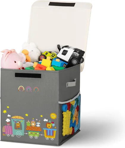 Miniatura 21 de Caja de almacenamiento grande de juguetes de 40 litros con tapa, caja grande de juguetes para niños, niñas y niños, cuarto del bebé y sala de estar