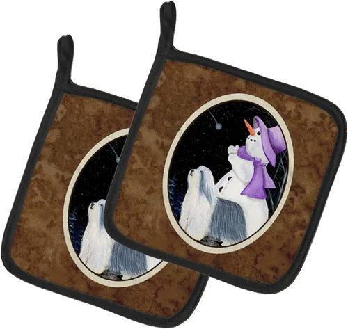 Miniatura 315 de Caroline's Treasures SS8617PTHD - Juego de soportes para ollas de cocina resistentes al calor, almohadillas calientes para horno para cocinar, Husky