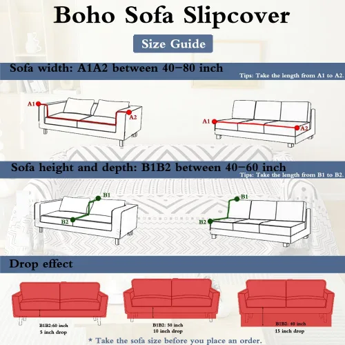 Miniatura 7 de Booque Valley Funda de sofá bohemia de felpilla a rayas de gran tamaño para sofá, suave, lavable, apta para mascotas, resistente a las pastillas