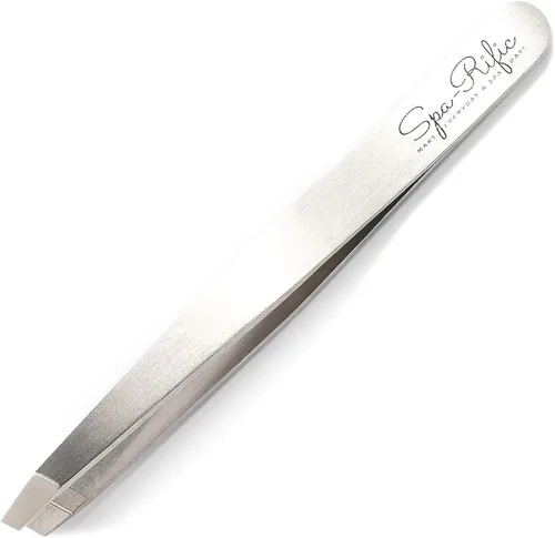 Spa-Rific Pinzas inclinadas – Herramienta de precisión hecha a mano para mujeres y hombres, ángulo de 25 grados para dar forma a las cejas y