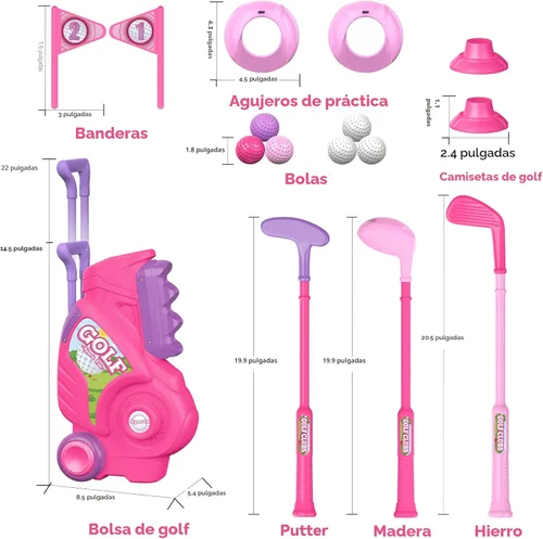 Miniatura 4 de Liberry Juego de golf para niños de 1, 2, 3, 4 años, carrito de golf mejorado para niños con diseño único de correa para el hombro, juguetes de golf