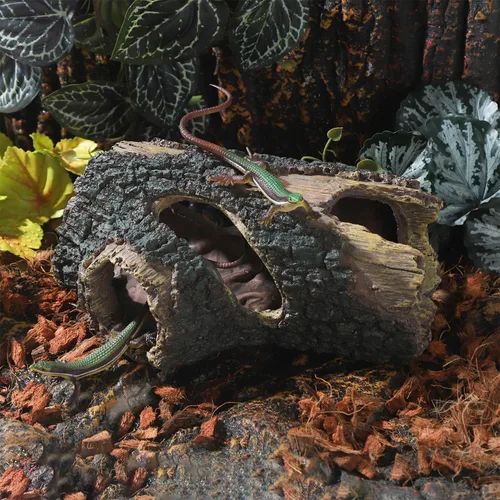 Miniatura 5 de IBWell Decoraciones de Madera para Acuario de Peces, Troncos Falsos de Resina Decoración de Terrario, Escondite de Reptiles Refugio de Acuario