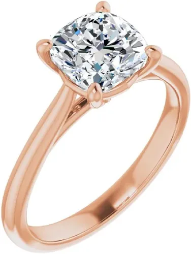 Miniatura 5 de 925 Silver, 10K14K18K Solid Gold Moissanite Engagement Ring, 3 CT Cushion Cut Handmade Solitaire Ring, Wedding Ring for WomenHer Anniversary Propose