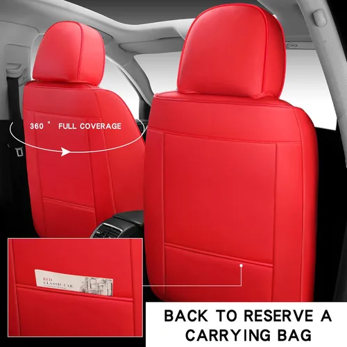 Miniatura 5 de 04 - Juego completo de fundas de cuero sintético para asiento de automóvil, ajuste universal para la mayoría de automóviles, sedanes, SUV y camiones