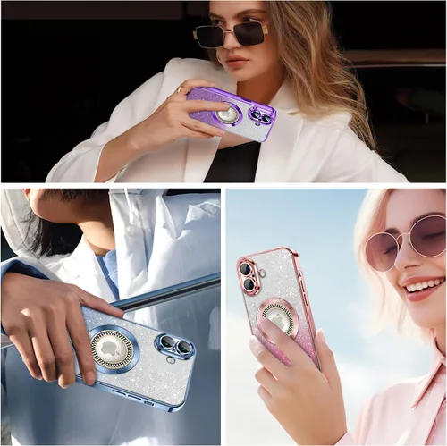 Miniatura 72 de Misscase Funda magnética con purpurina para iPhone 11 compatible con MagSafe, protección completa, delgada, a prueba de golpes, antiarañazos