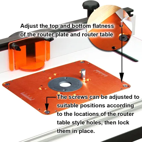 Miniatura 6 de O'SKOOL Placa de inserción de mesa de enrutador de aluminio de precisión, plantillas de enrutador con preperforadas se adaptan a enrutadores