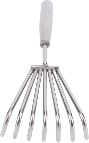 Miniatura 3 de Keenso Hand Rake, Stainless Steel Durable Garden Cultivator, 7 Tines for Weeding and Loosening Soil in Gardens and Beaches