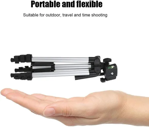 Miniatura 7 de Soporte de trípode para teléfono, trípode para selfie para teléfono celular con soporte para teléfono, trípode de viaje de aluminio extensible