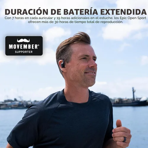 Miniatura 4 de JLab Epic Open Sport Auriculares, Negro, Libertad de Audio Inalámbrico de Oído Abierto Ajuste Sin Esfuerzo, Escucha Segura, Multipunto Bluetooth