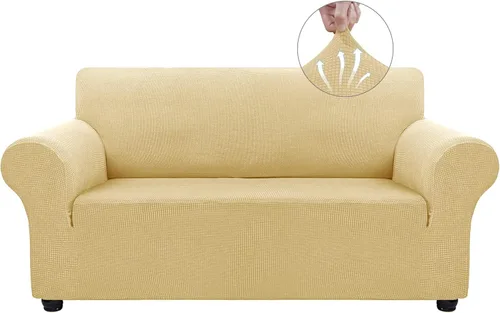 Miniatura 46 de Asnomy Fundas de sofá para sofá de 2 cojines, fundas elásticas para sofá biplaza, protector de mascotas, fundas de muebles para perros y gatos, tela
