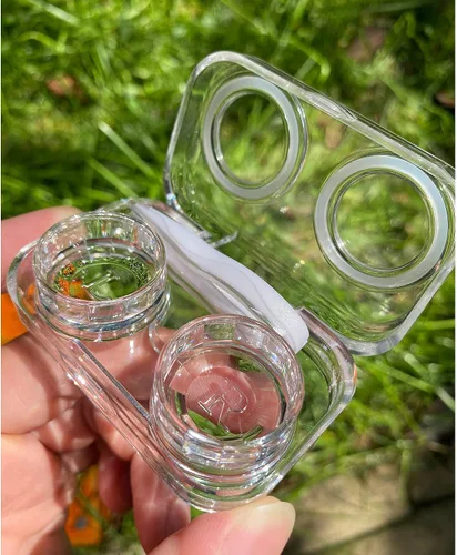Miniatura 3 de 4 fundas para lentes de contacto, colorido soporte para lentes de contacto, kit de almacenamiento portátil para exteriores para viajes y hogar, claro