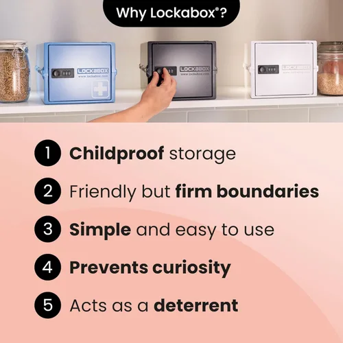 Miniatura 11 de Lockabox One™ Caja de almacenamiento compacta e higiénica con cerradura para alimentos, medicamentos, tecnología y seguridad en el hogar