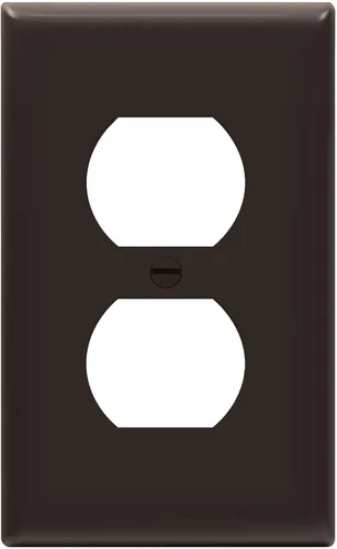 Miniatura 54 de ENERLITES Placa de pared de salida de receptáculo dúplex de tamaño mediano, placas de cubiertas de toma de corriente, tamaño medio de 1 banda, 4.88