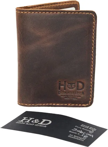 Miniatura 6 de Hide & Drink, Cartera plegable de cuero, capacidad para hasta 8 tarjetas más billetes plegados, cartera minimalista de viajero, organizador, cartera